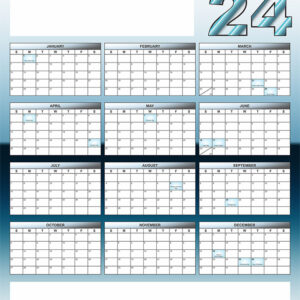 Blue Chrome 2024 Personalised Calendar
