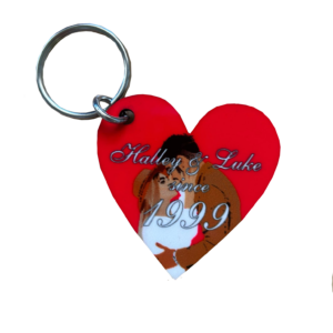Customisable Heart keychain Buy one get one FREE!! (55mm X 55mm)