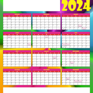 Colorful 2024 Personalised Calendar