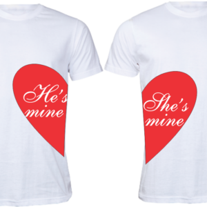 Customisable Valentines Day Duo Heart Unisex Crew Neck T-shirt