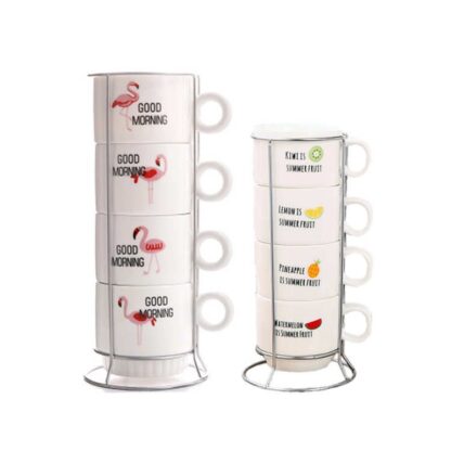 Coffee Mug Set with holder - Image 3