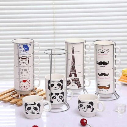 Coffee Mug Set with holder - Image 2