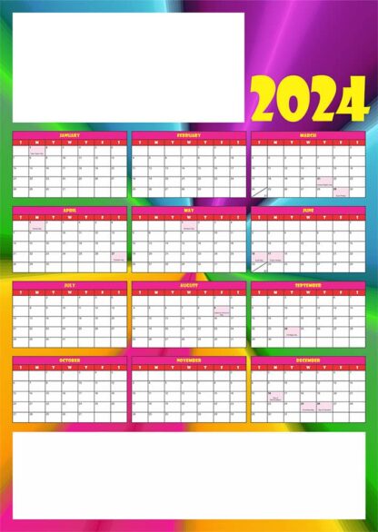 Colorful 2024 Personalised Calendar